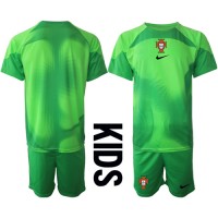 Portugal Keeper Fotballklær Hjemmedraktsett Barn VM 2022 Kortermet (+ korte bukser)